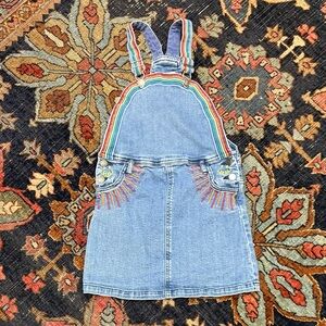 Stella McCartney Kids Blue Denim Overall with Multicolor Straps